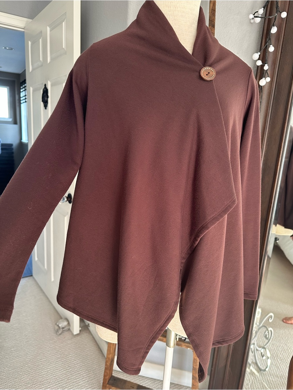 Bobeau rich Chocolate Brown Knit Cardigan, size medium petite - Picture 3 of 9